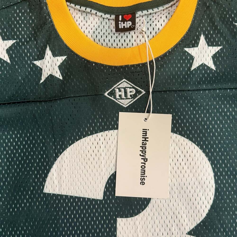 imHappyPromise HappyAF Green Bay Packers Inspired Mesh Oversized FootballJersey - Picture 2 of 6